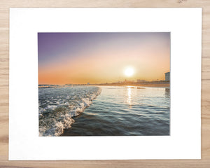 Ocean City Golden Sunset - Matted 11x14" Art Print