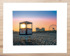 OC Beach Rainbow Sunset - Matted 11x14" Art Print