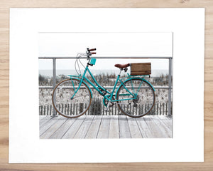 Biking by the Ocean - Matted 11x14" Art Print