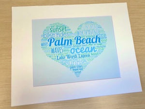 A Day in Palm Beach, FL - Matted 11x14" Art Print
