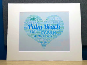 A Day in Palm Beach, FL - Matted 11x14" Art Print