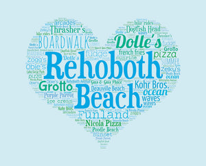A Day in Rehoboth Beach, DE - Matted 11x14" Art Print
