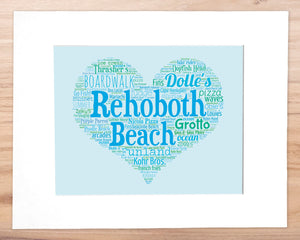 A Day in Rehoboth Beach, DE - Matted 11x14" Art Print