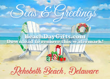 Load image into Gallery viewer, Rehoboth Beach DE Seas &amp; Greetings Holiday Card - 5x7 inches - Printable Digital Download