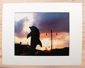 Rehoboth Dolphin Sunset - Matted 11x14" Art Print