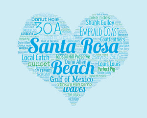 A Day in Santa Rosa Beach, FL - Matted 11x14" Art Print