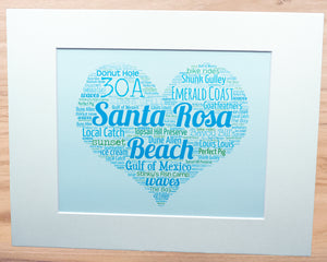 A Day in Santa Rosa Beach, FL - Matted 11x14" Art Print
