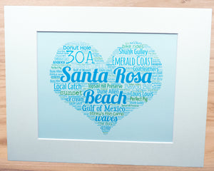 A Day in Santa Rosa Beach, FL - Matted 11x14" Art Print