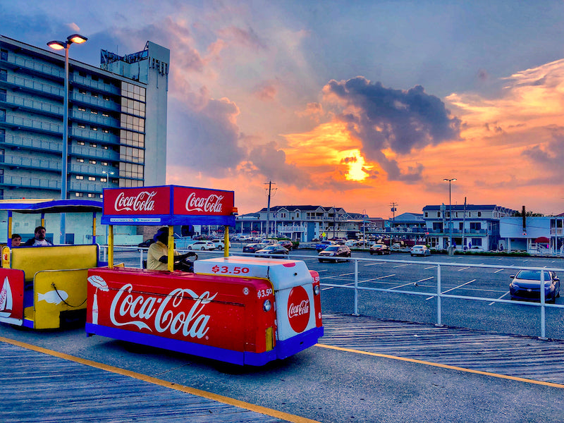 Tram Car Sunset - Matted 11x14