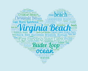 A Day in Virginia Beach, VA - Matted 11x14" Art Print
