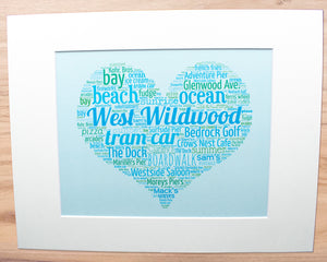 A Day in West Wildwood, NJ - Matted 11"x14" Art Print
