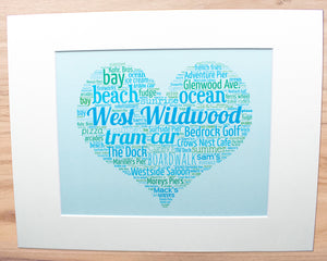 A Day in West Wildwood, NJ - Matted 11x14 Art Print