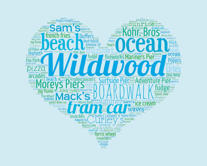 A Day in Wildwood, NJ - Matted Art Print