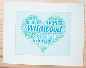 A Day in Wildwood, NJ - Matted 11"x14" Art Print