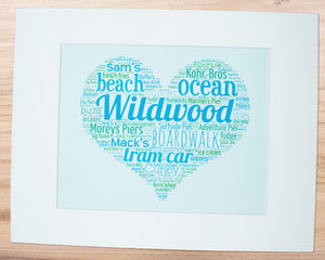 A Day in Wildwood, NJ - Matted Art Print