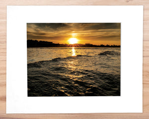 Sun Glistening on the Waves - Matted 11x14" Art Print