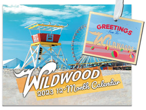 Wildwood NJ 2023 Wall Calendar + Greetings Postcard Ornament (Bundle)