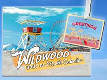 Load image into Gallery viewer, Wildwood NJ 2023 Wall Calendar + Greetings Postcard Ornament (Bundle)