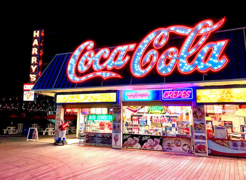 Coca-Cola Sign on the Wildwood Boardwalk - Matted 11x14