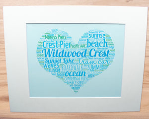 A Day in Wildwood Crest, NJ - Matted 11"x14" Art Print