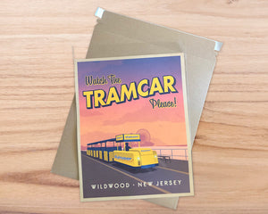 Watch the Tram Car, Please! - The Wildwood Boardwalk at Dusk - 11"x14" Art Print