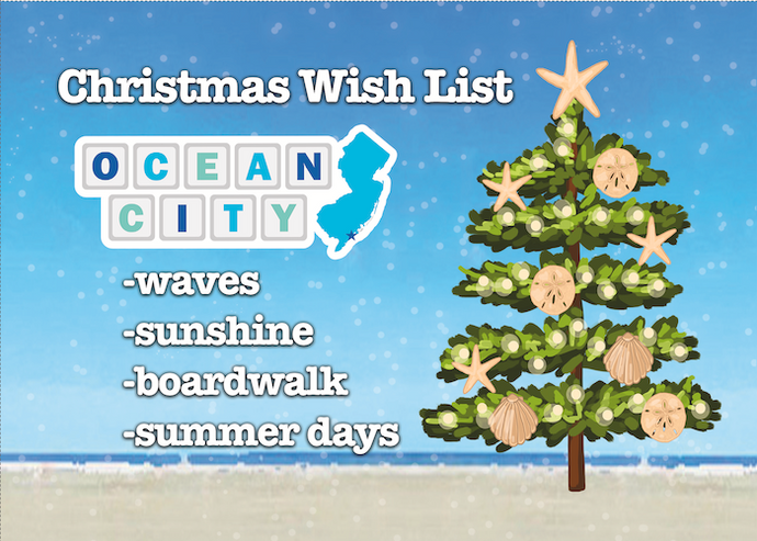 Ocean City NJ Christmas Wish List Holiday Card - 5x7 inches - Printable Digital Download