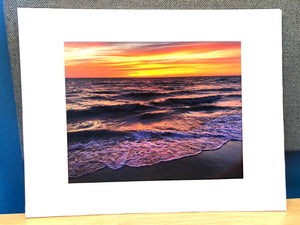 Ocean Sunset in Cape May - Matted 11x14" Art Print