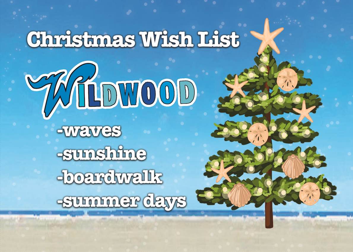 Wildwood NJ Christmas Card - 5x7 inches - Printable Digital Download